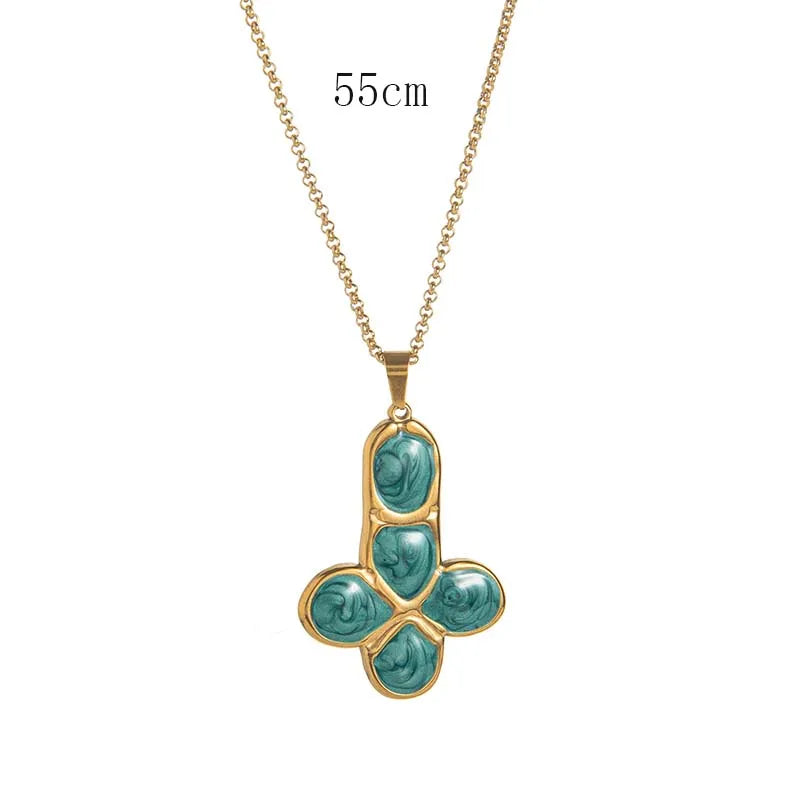Stone Cross Necklace