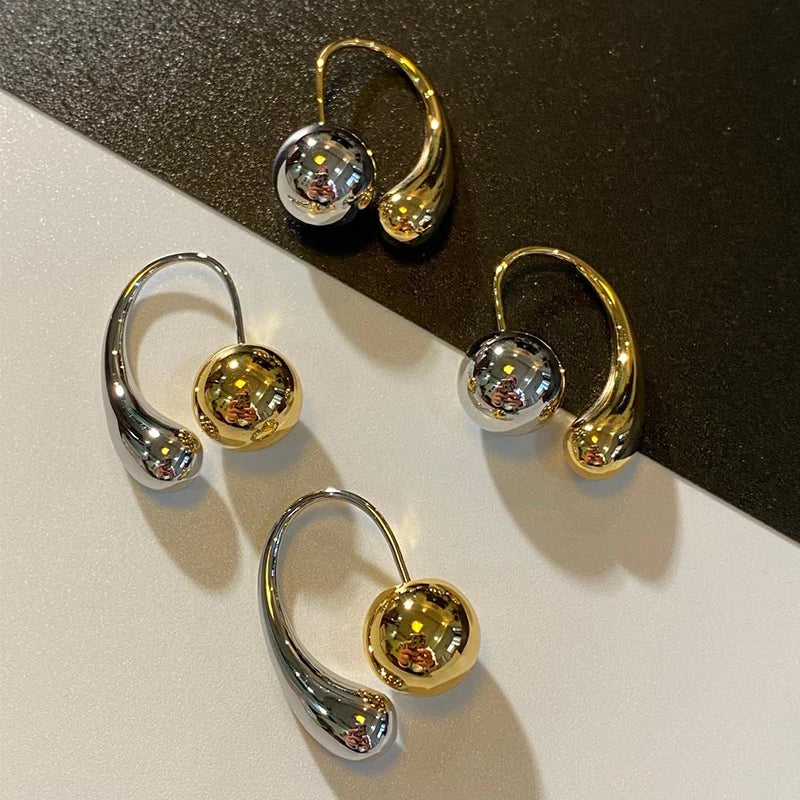 Smooth Ball Metal Earrings