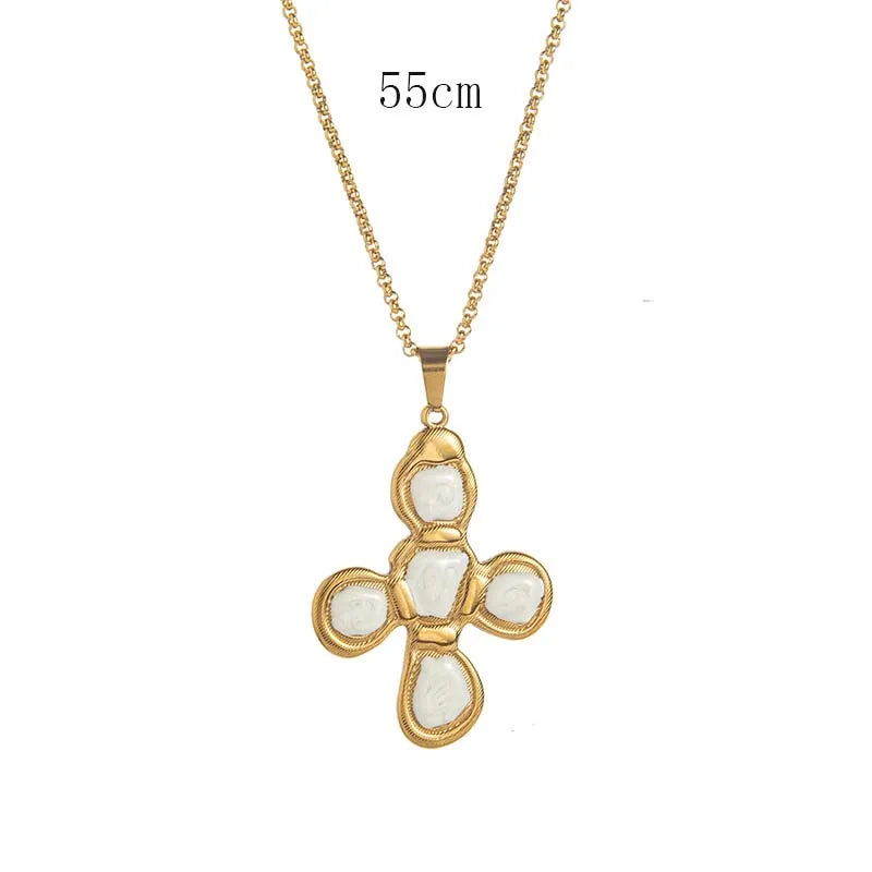 Stone Cross Necklace