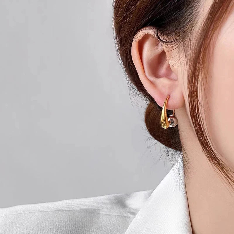 Smooth Ball Metal Earrings