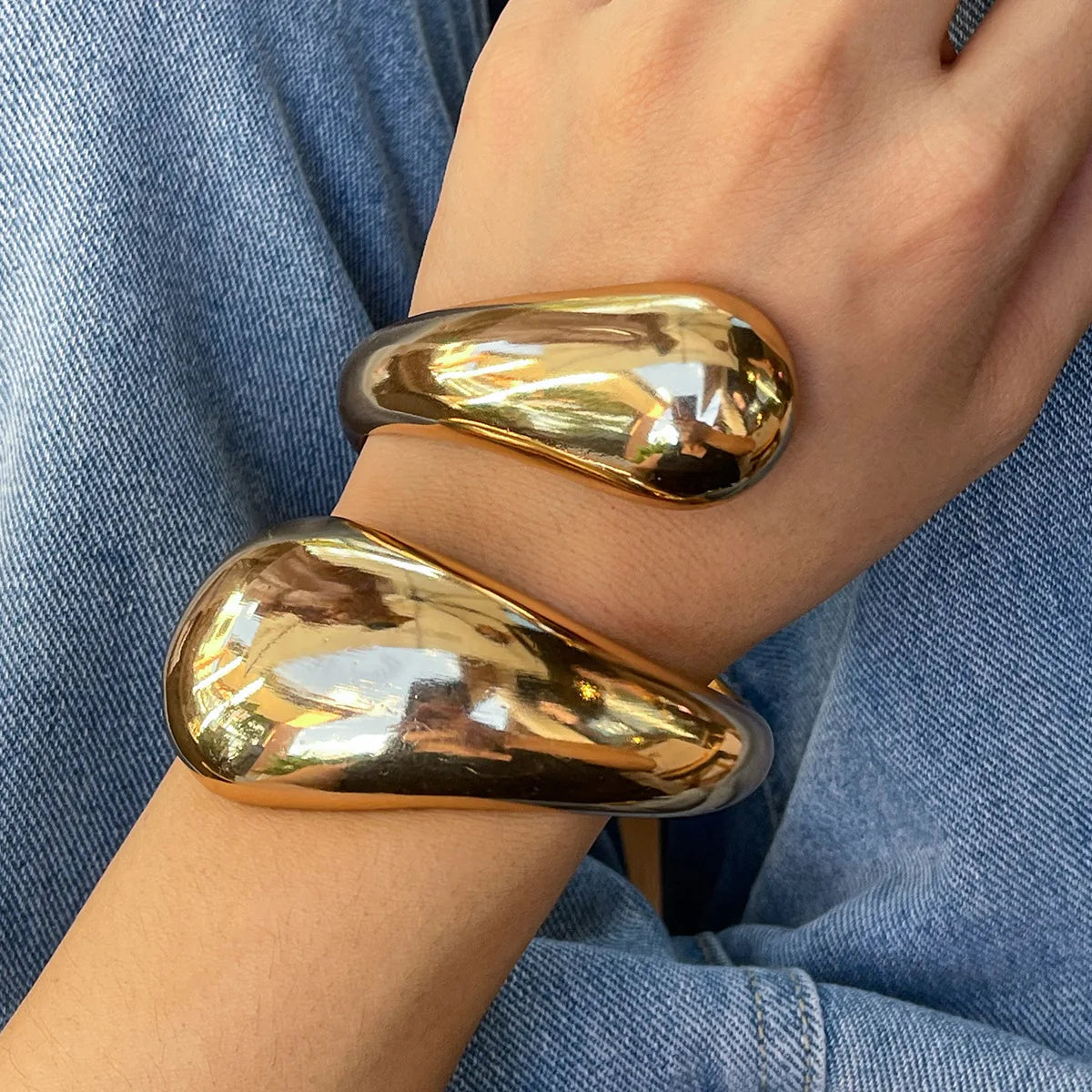 Chunky Waterdrop Cuff Bracelet